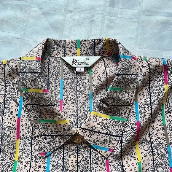 Revedor Button Up Pink Striped Blouse - Picture 10 of 12